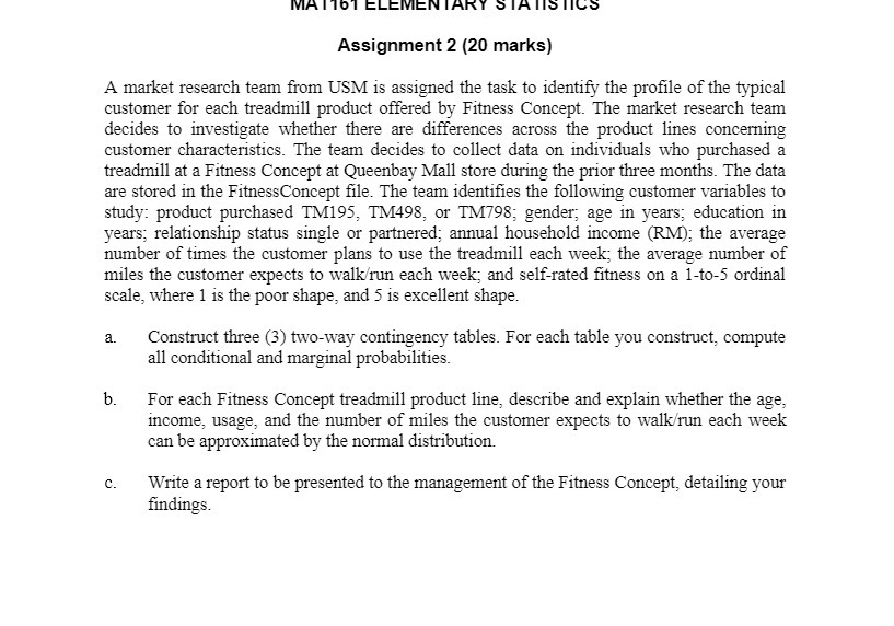 MA 1761 ELEMENTARY STATISTICS Assignment 2 (20