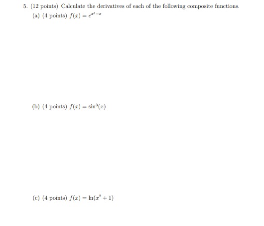 I am doing revision ; 5. (12 points) Calculate