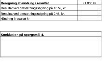 Beregning af cendring i resultat i 1.000 kr.