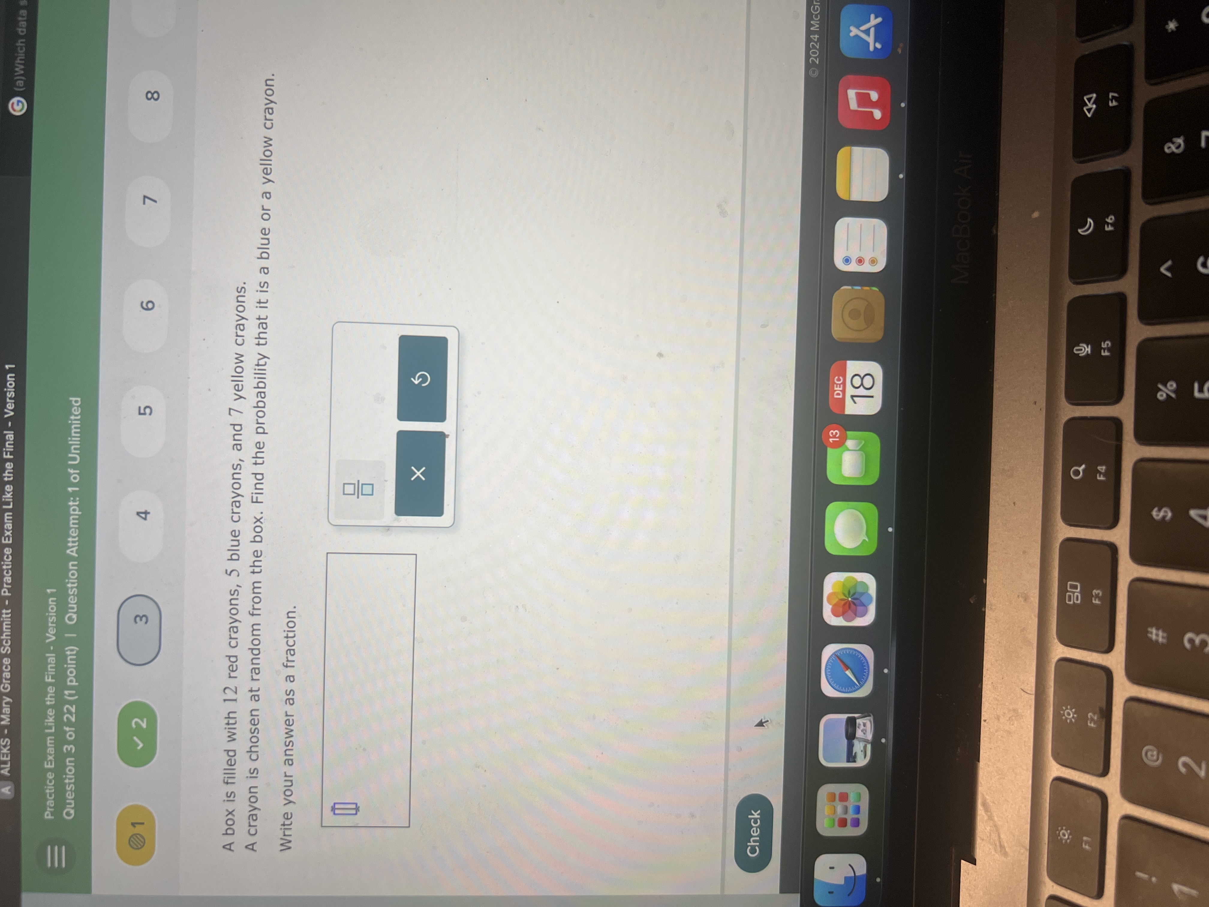 What is the probability of the blue and yellow