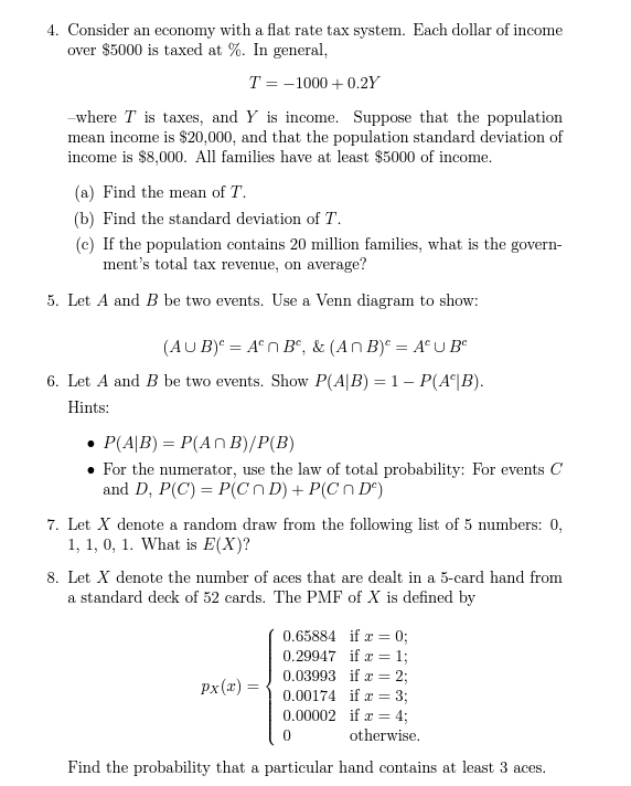 4. Consider an economy with a flat rate tax
