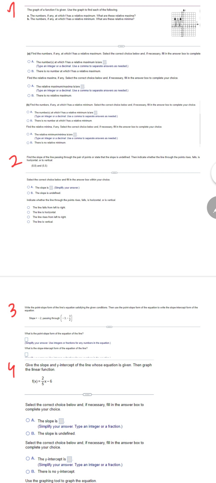 Algebra and Graphs The graph of a function f is