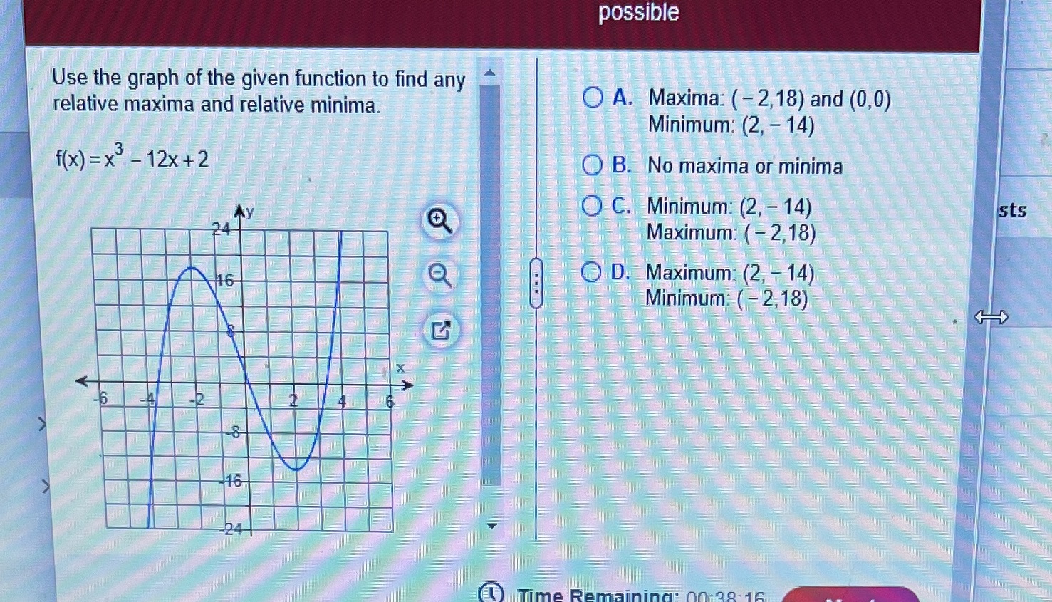 possible Use the graph of the given function to