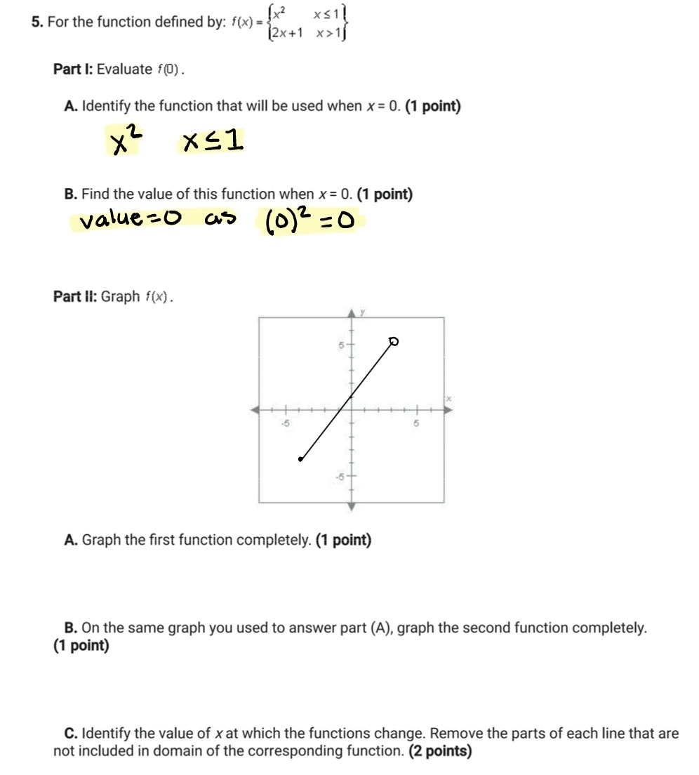 5. For the function defined by: f(x) = x x$1