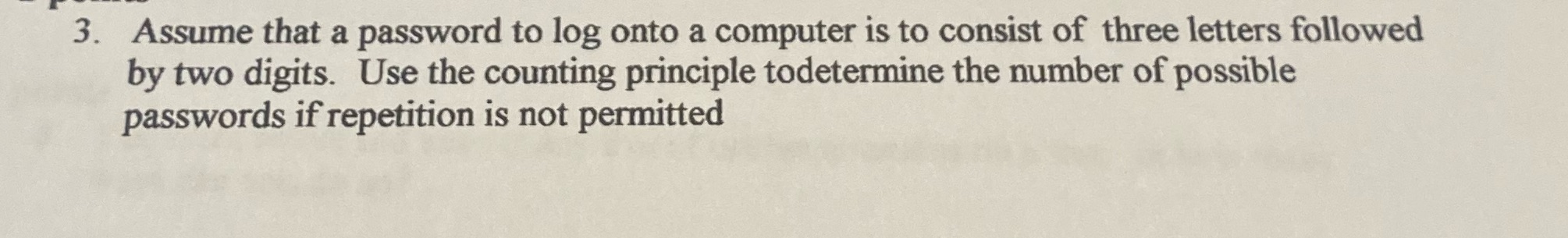 How do you solve number 3 for this? 3. Assume