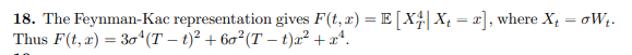18 Use the Feynman-Kac stochastic representation