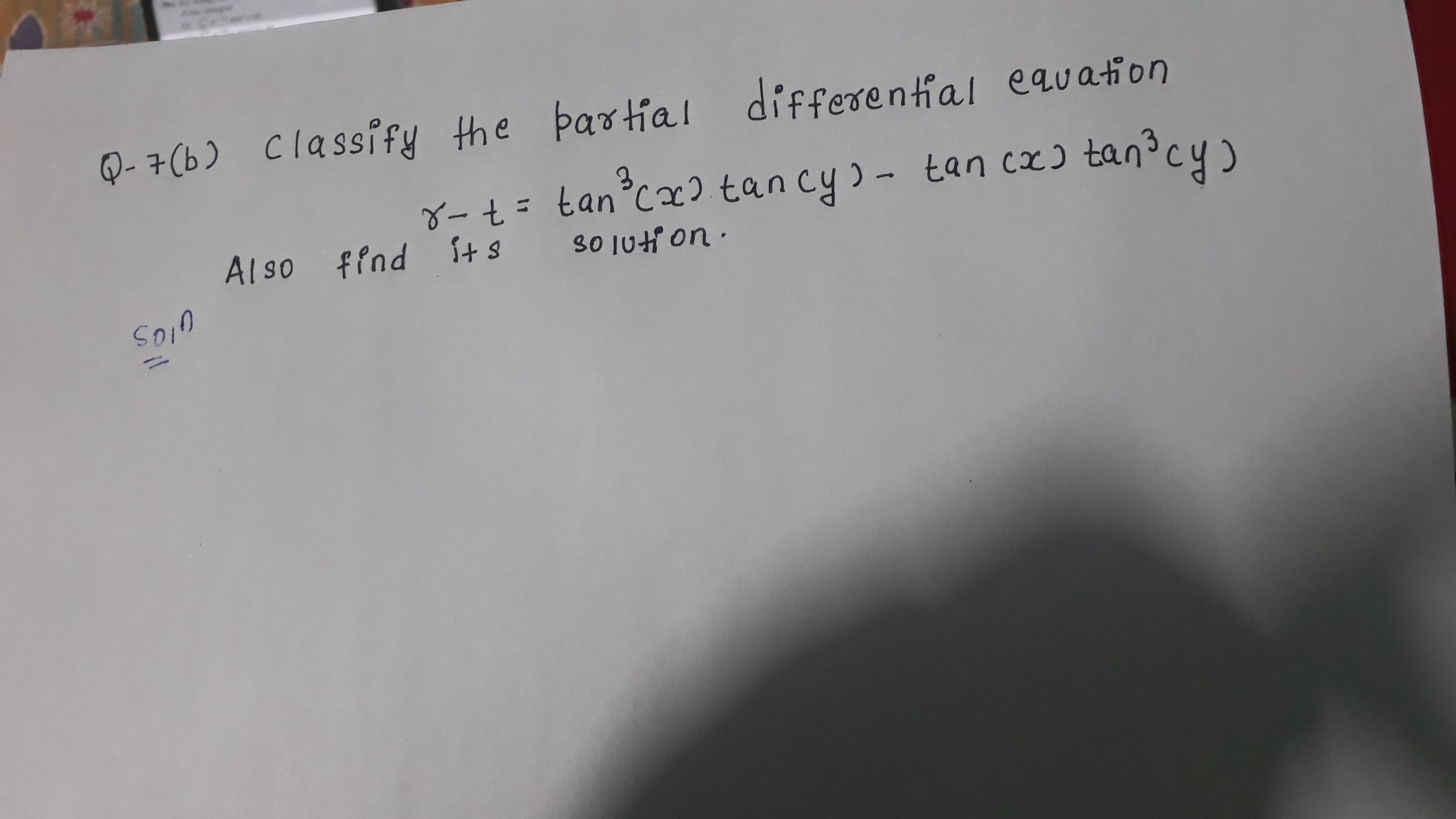 Please give solution of below question Q- 7(b)