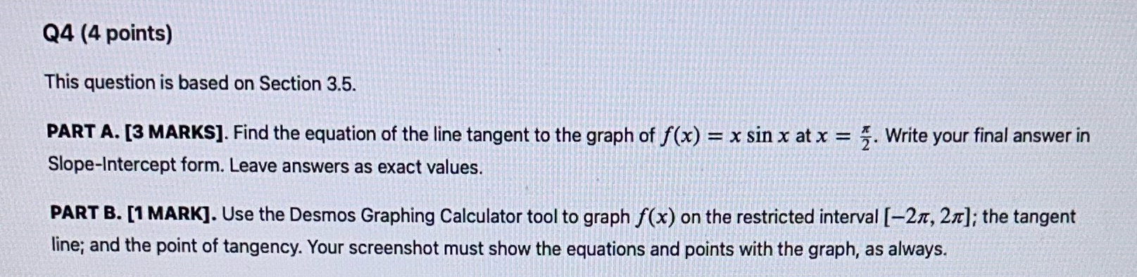 This is a Math 110 Calculus (First year of