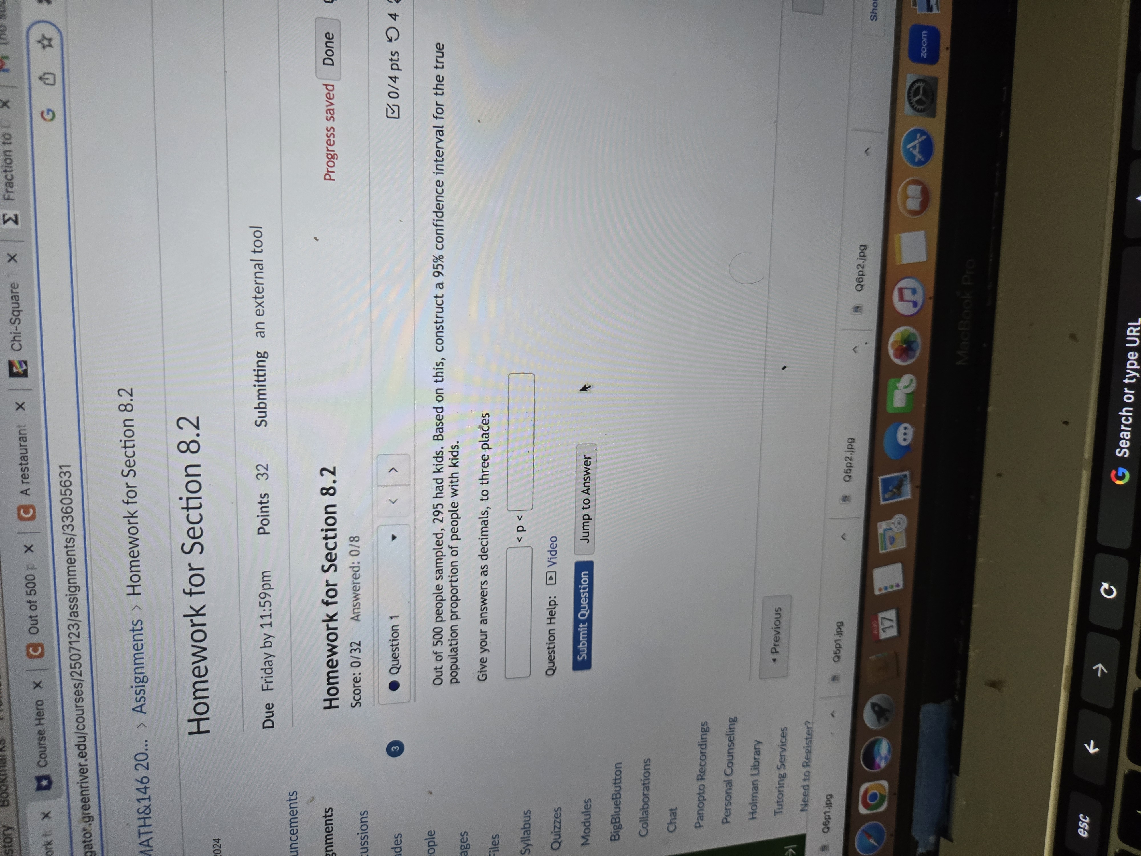 Chi-Square 1 X _ Fraction to [ Course Hero X C