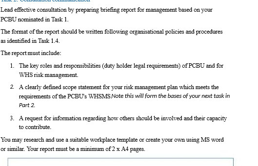 Lead effective consultation by preparing briefing