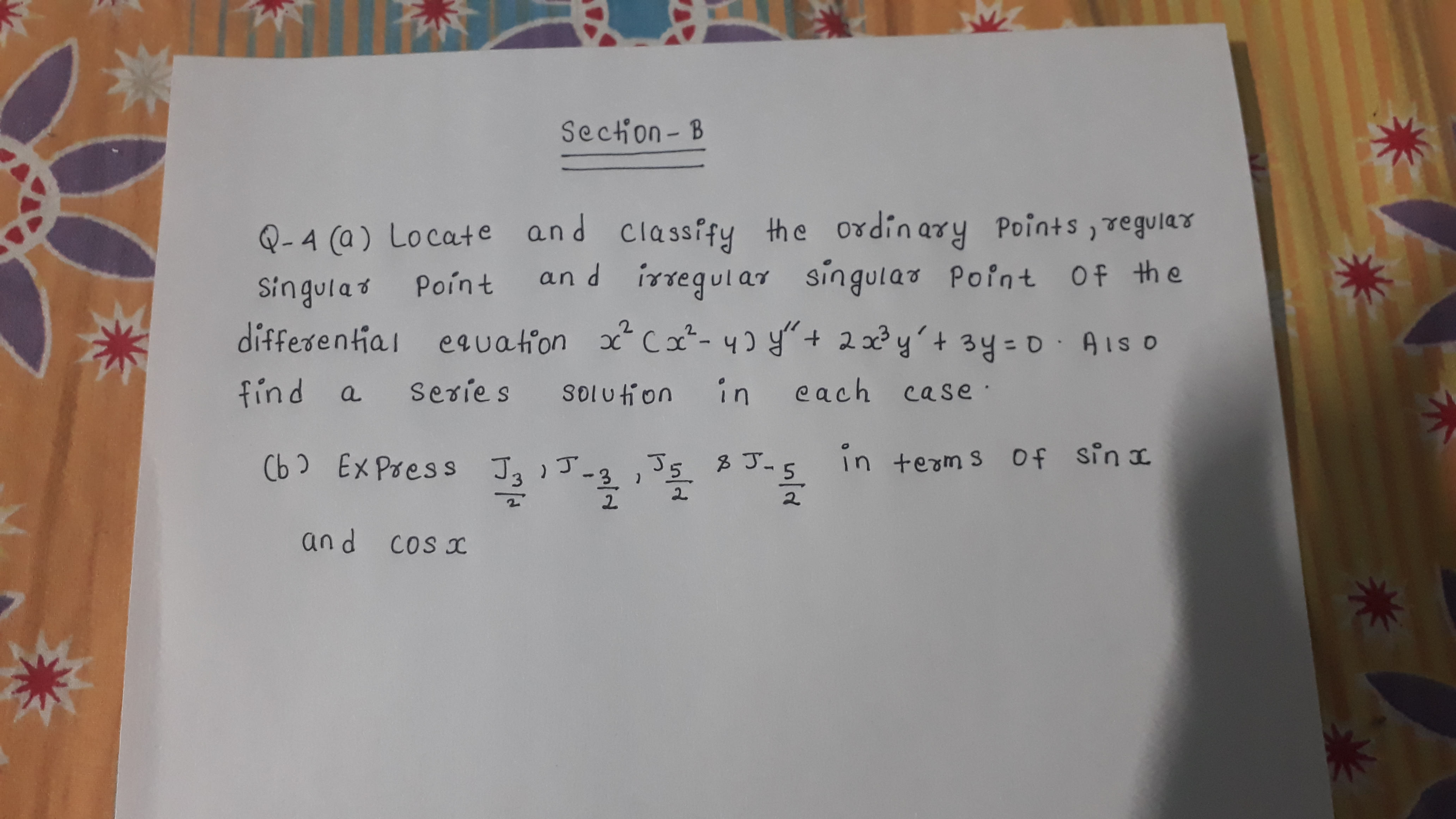 Section - B Q - 4 ( a ) Locate and classify the