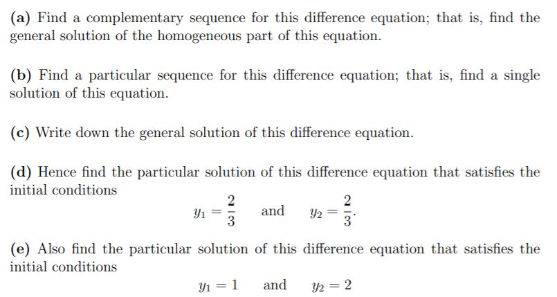 Consider the second-order difference equation