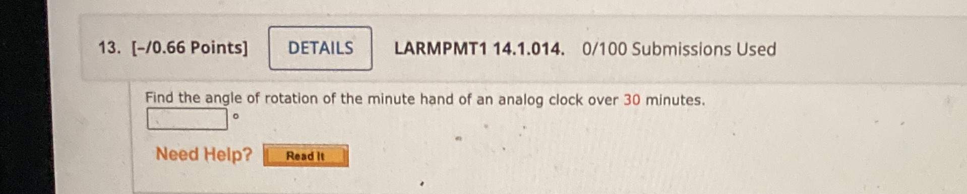 13. [-/0.66 Points] DETAILS LARMPMT1 14.1.014.
