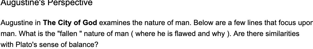 Aug ustine's Perspective Augustine in The