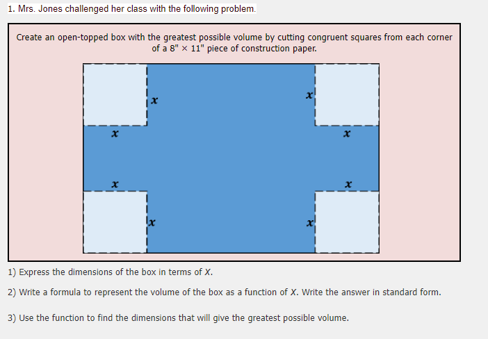 1. Mrs. Jones challenged her class with the
