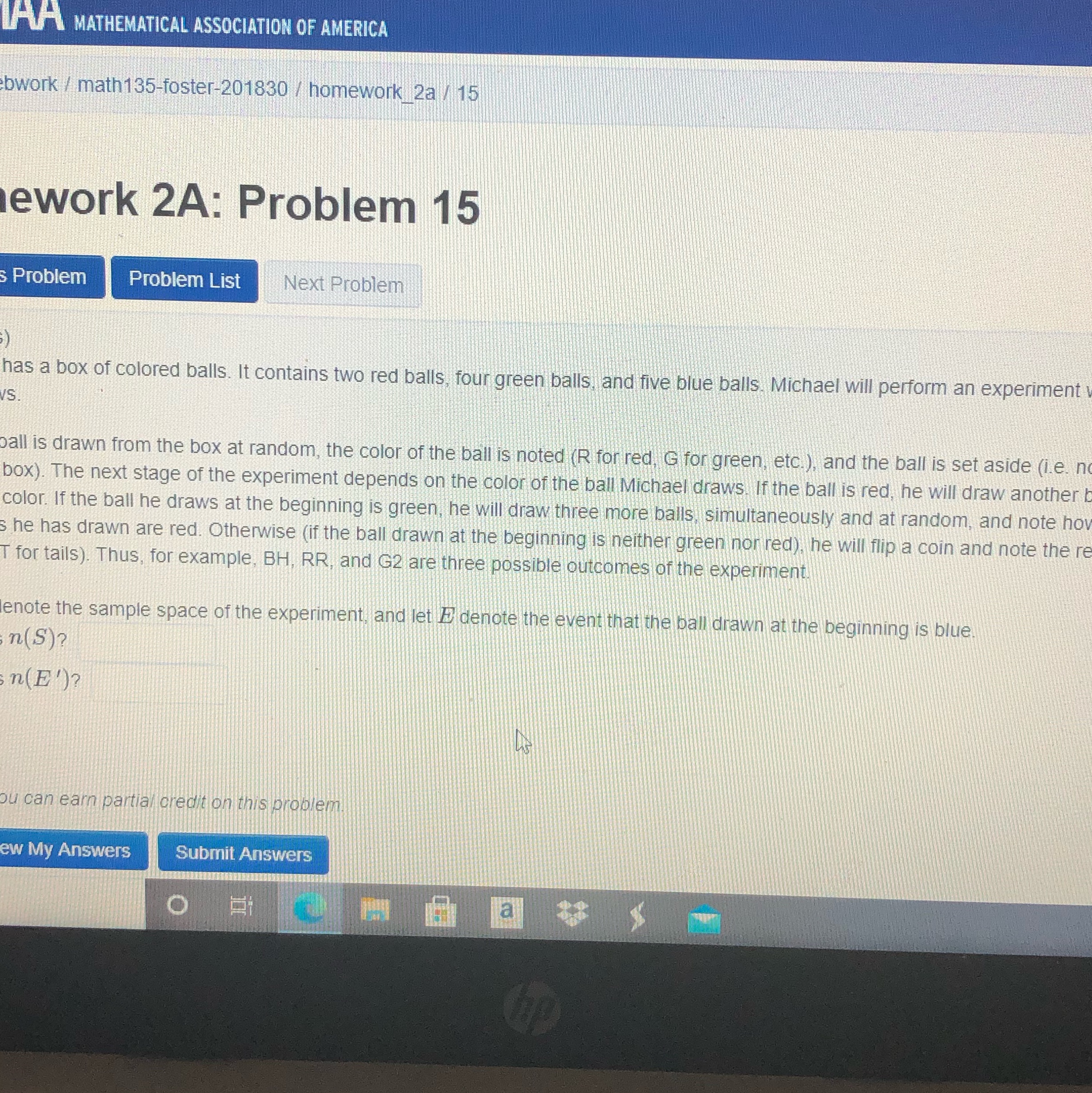 Michael has a box of colored balls. It contains