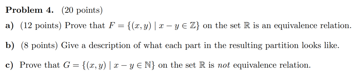 Problem 4. (20 points) a) (12 points) Prove that