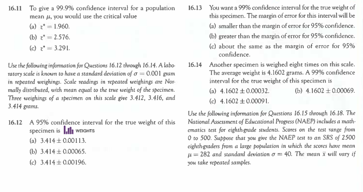 16.11 To give a 99.9% confidence interval for a