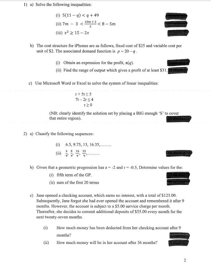 \f\fFrom the matrix form for the system of