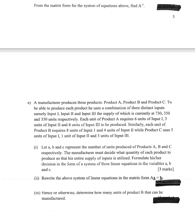 \f\fFrom the matrix form for the system of