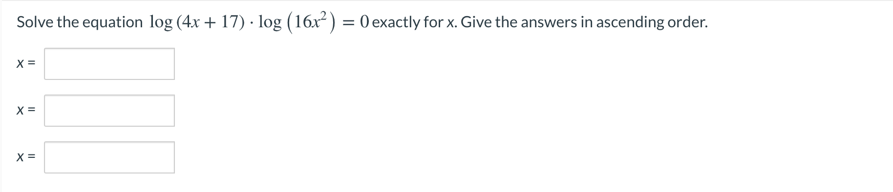 Please show all work. Thank You! Solve the