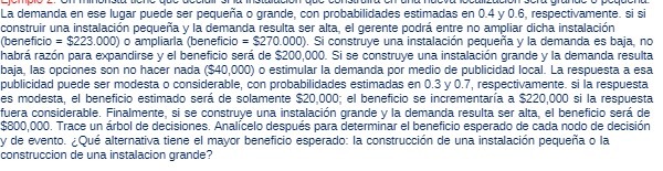 La demanda en ese lugar puede ser pequena o