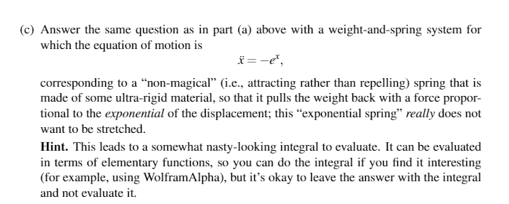 2. Harmonic rockets and Exponential springs The