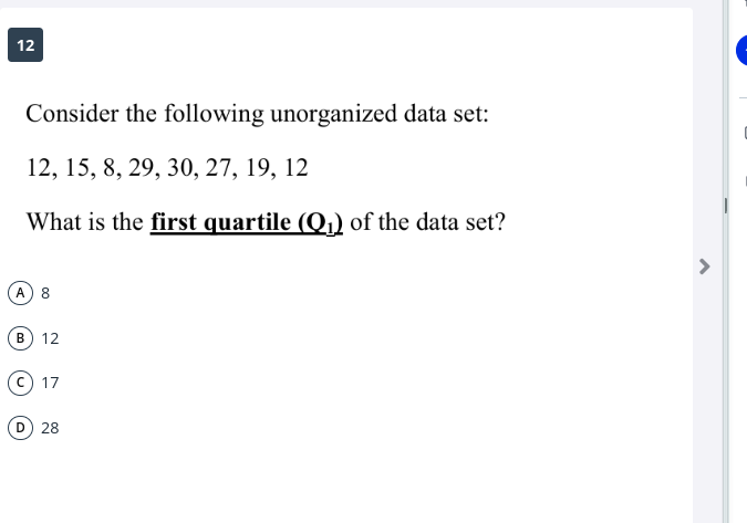 Consider the following unorganized data set: