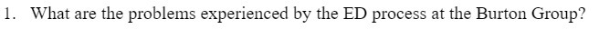 1. What are the problems experienced by the ED