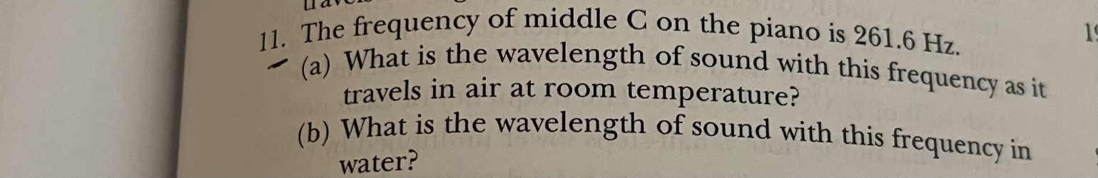 11. The frequency of middle C on the piano is