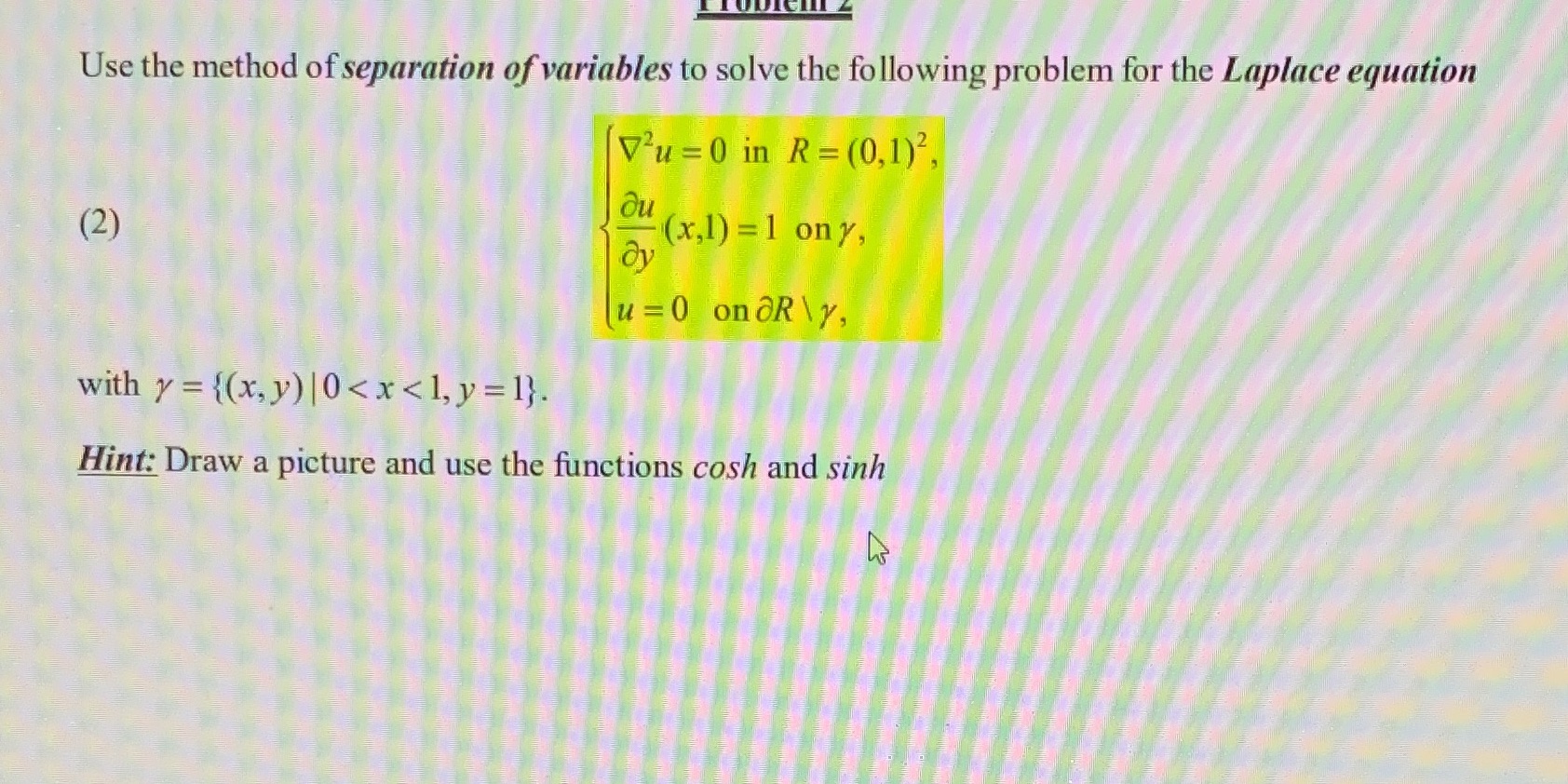 Use the method of separation of variables to