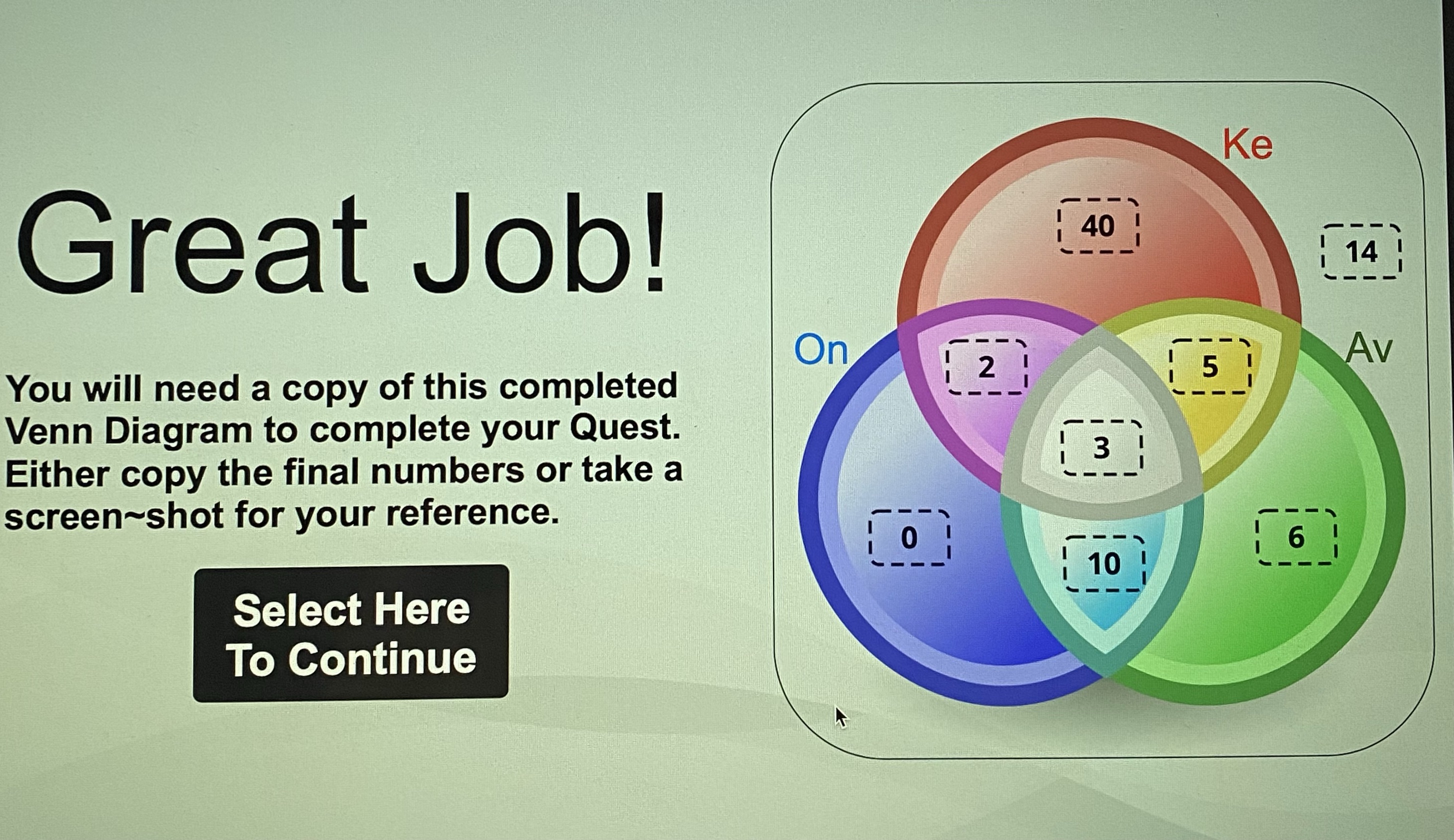 Answer these questions by using the Venn Diagram