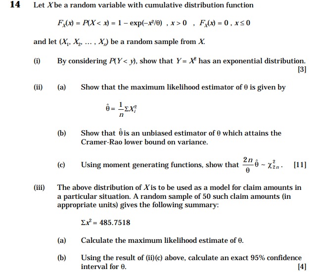 Solve the two questions; 14 Let X be a random