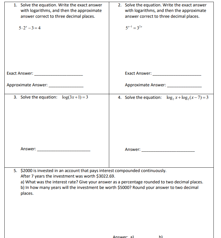 I need help with these 1. Solve the equation.