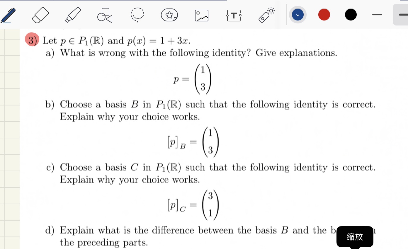 Coordinate vector on T O 3 Let p E Pi (R) and