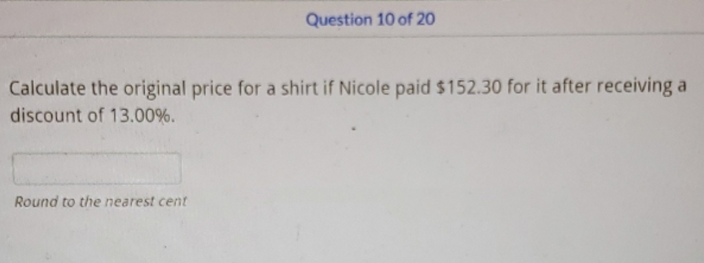 Calculate the original price for a shirt if