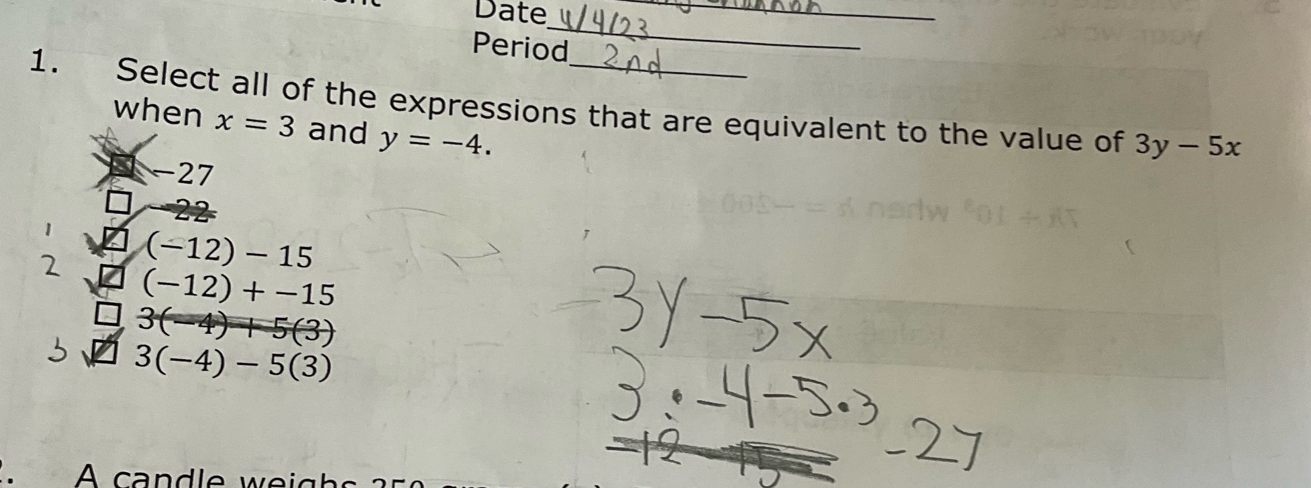 Need help Date 1/ 4123 Period 2Ad 1. Select all