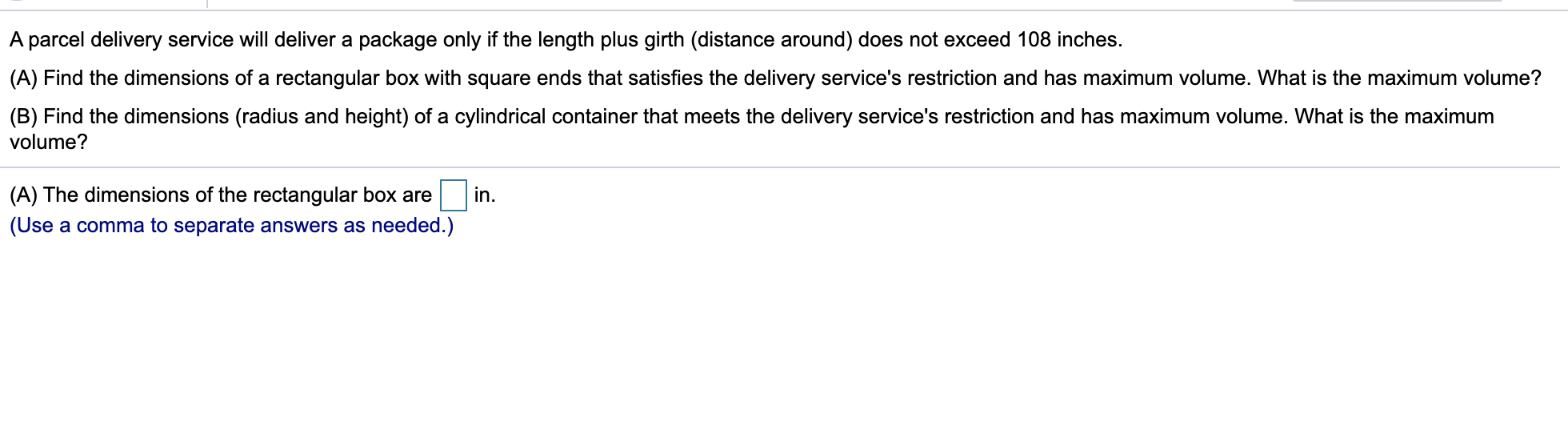 Four questions: A parcel delivery service will