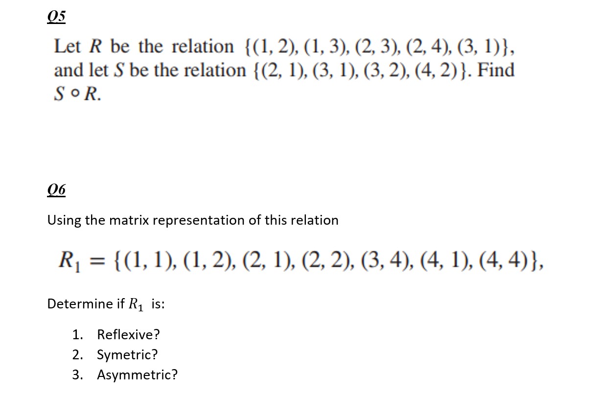 04 Please write the matrix representation of the