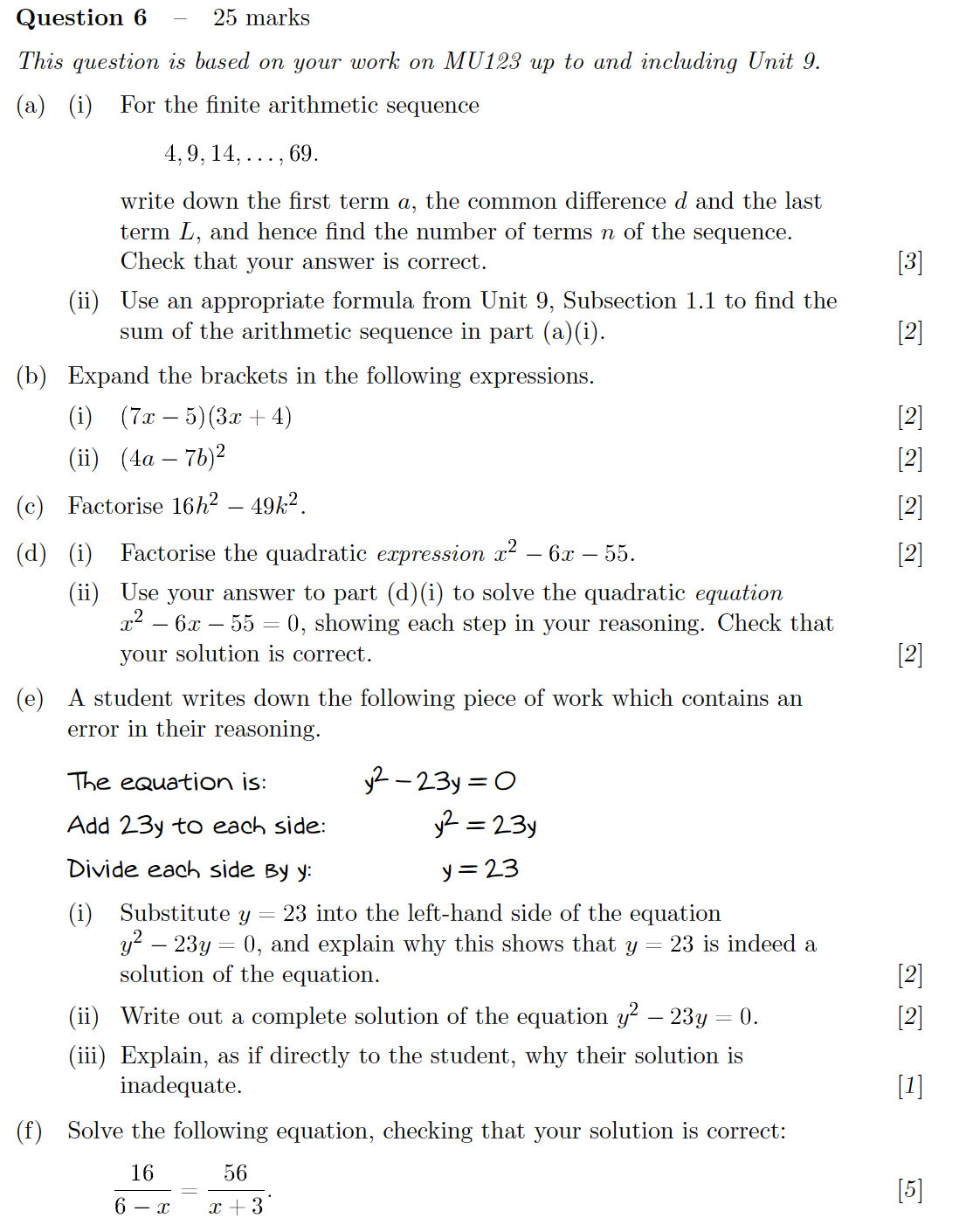 Question 6 25 marks This question is based on