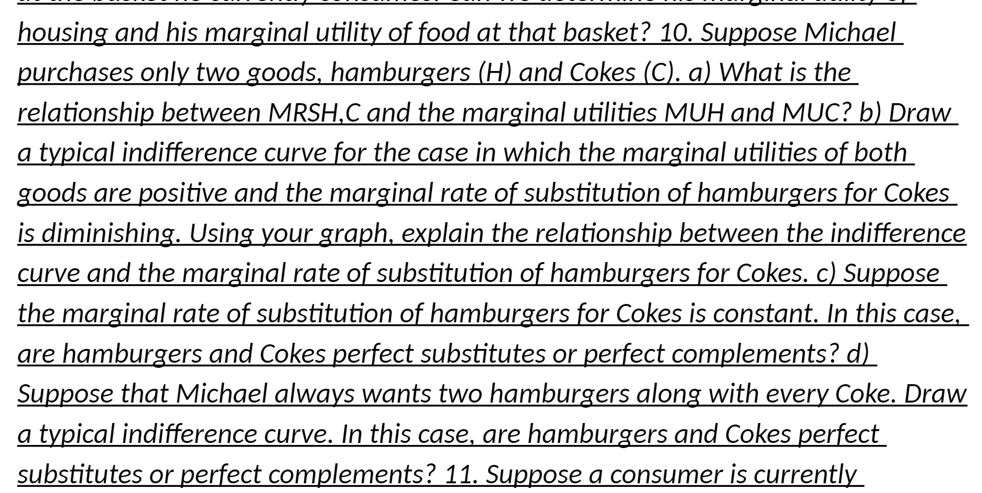 housing and his marginal utility of food at that