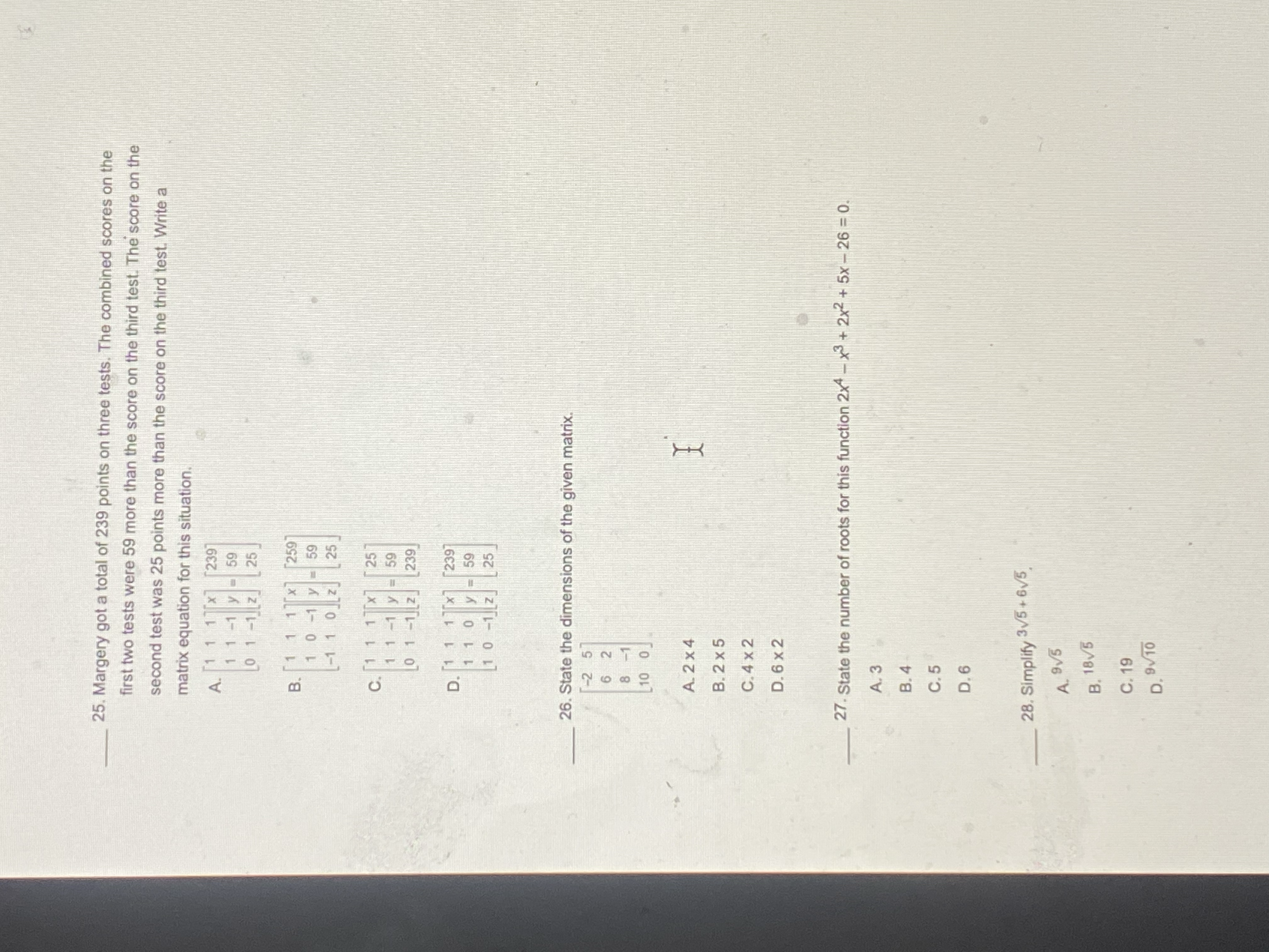 16. Write this polynomial in standard form 4n2 +