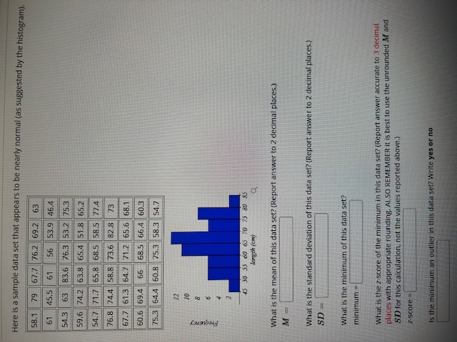 Here is a sample data set that appears to be