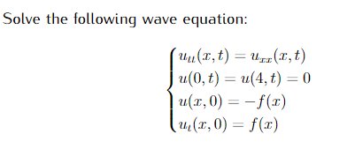 In all of the following problems, the function f