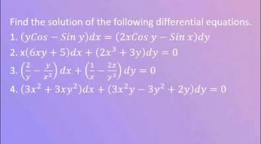 find the solution to the following differential