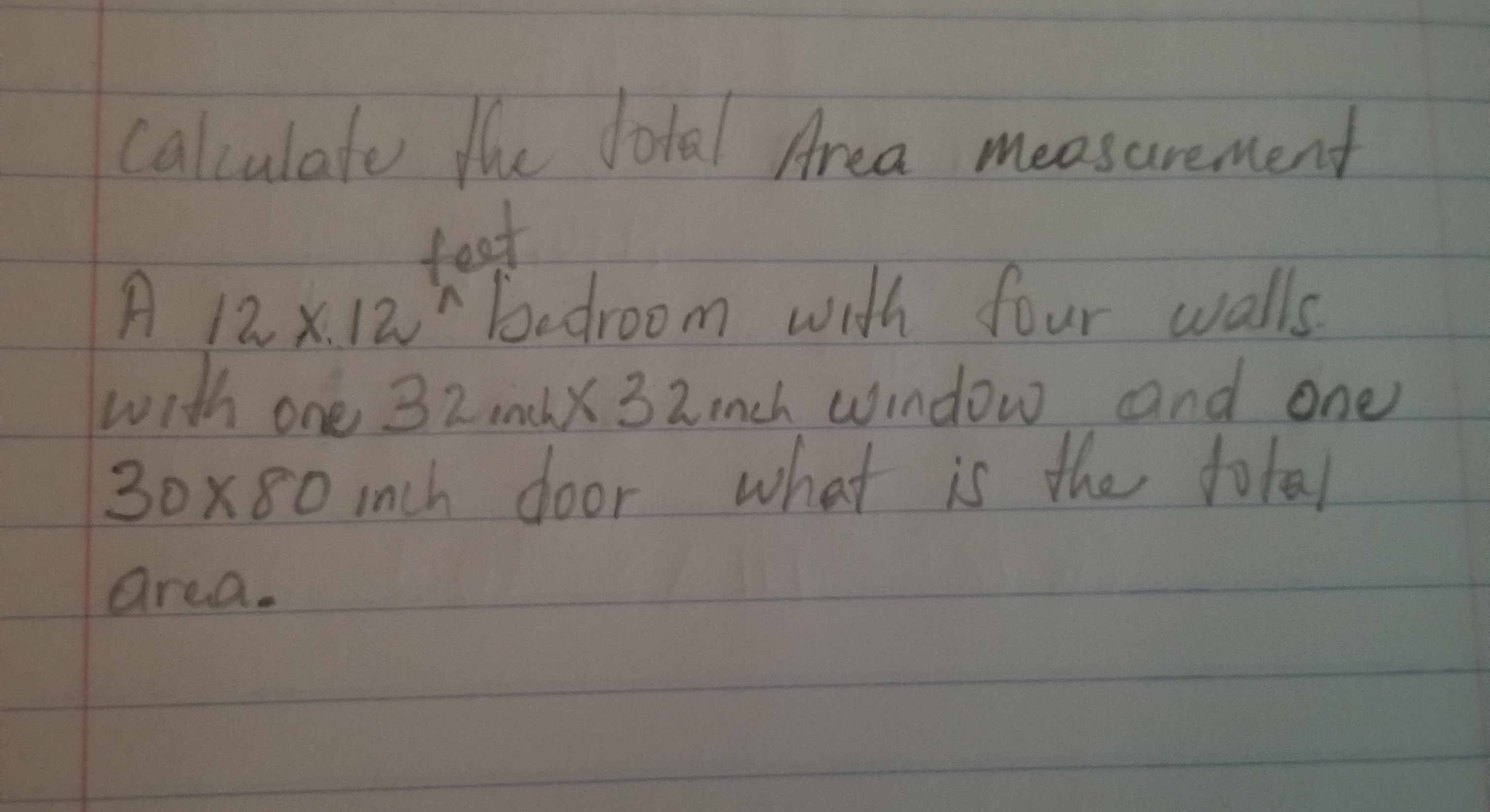 Room height 10 feet Calculate the total Area