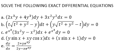 The topic is exact differential equation SOLVE