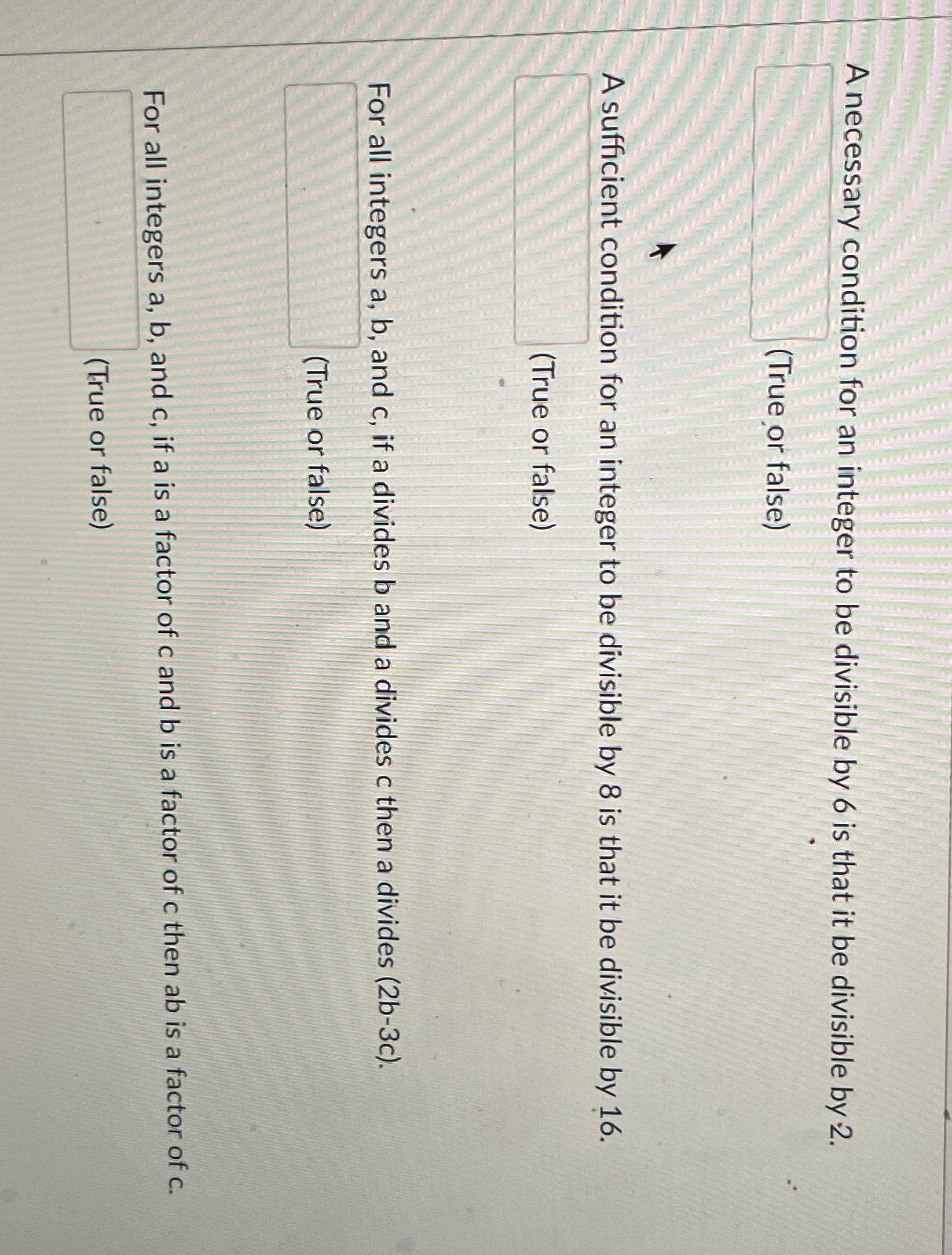 A necessary condition for an integer to be