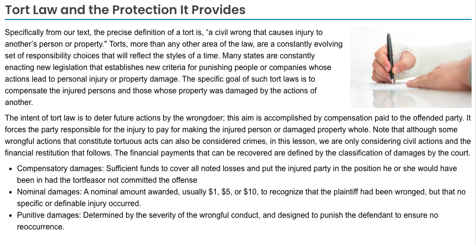 Week 3: Introduction & Lesson Negligence, Product