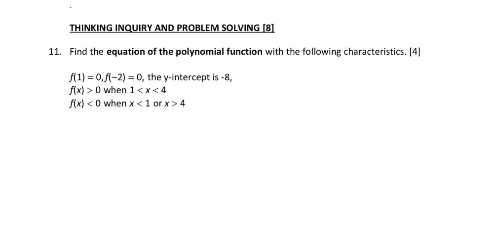 Functions , pynomiiaals x THINKING INQUIRY AND
